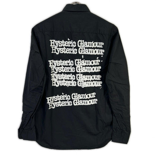 HYSTERIC GLAMOUR ヒステリックグラマー 02213AH09 ブラック TYPE LOGO 長袖シャツ コットン トップス
