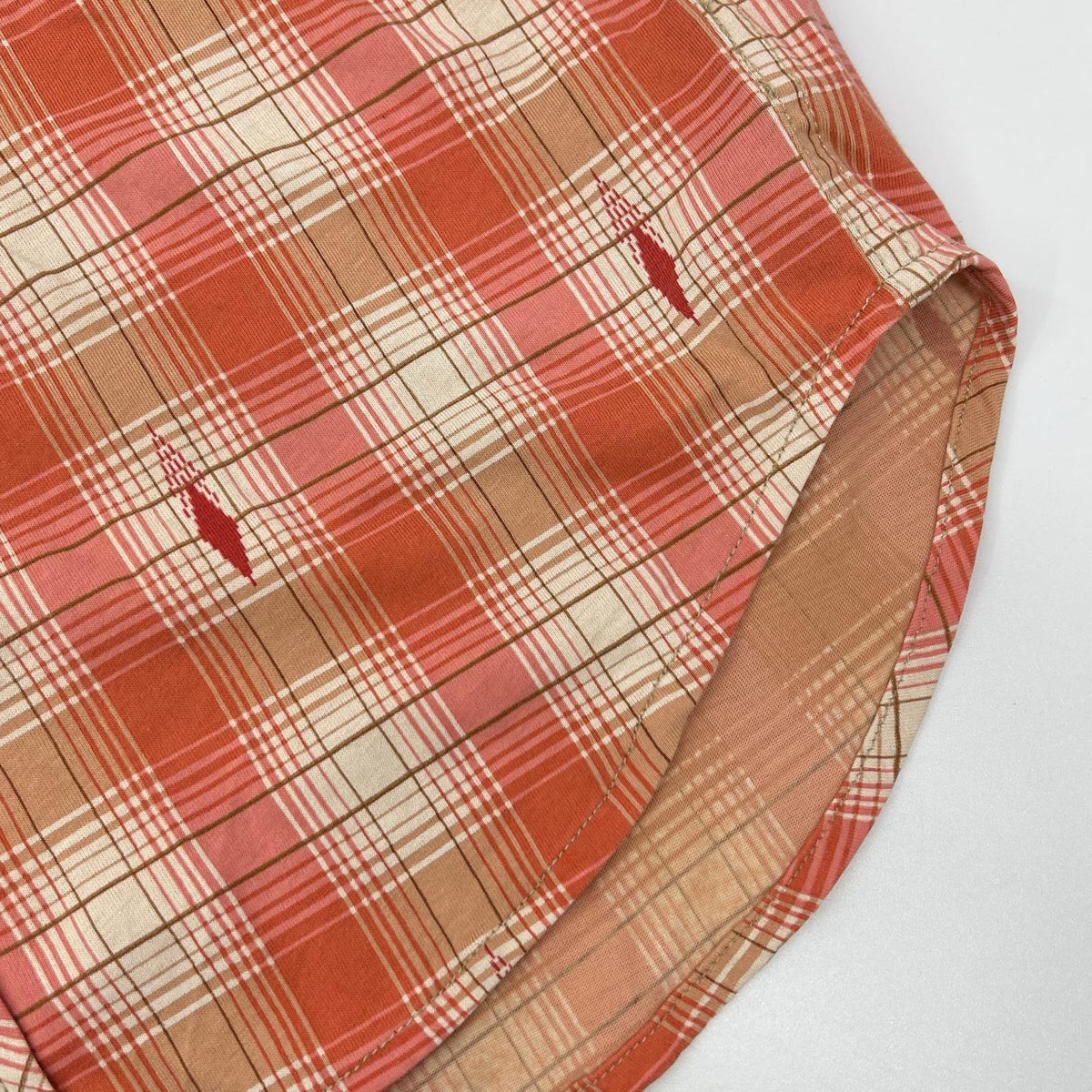 RRL copper plaid jersey western shirt, top