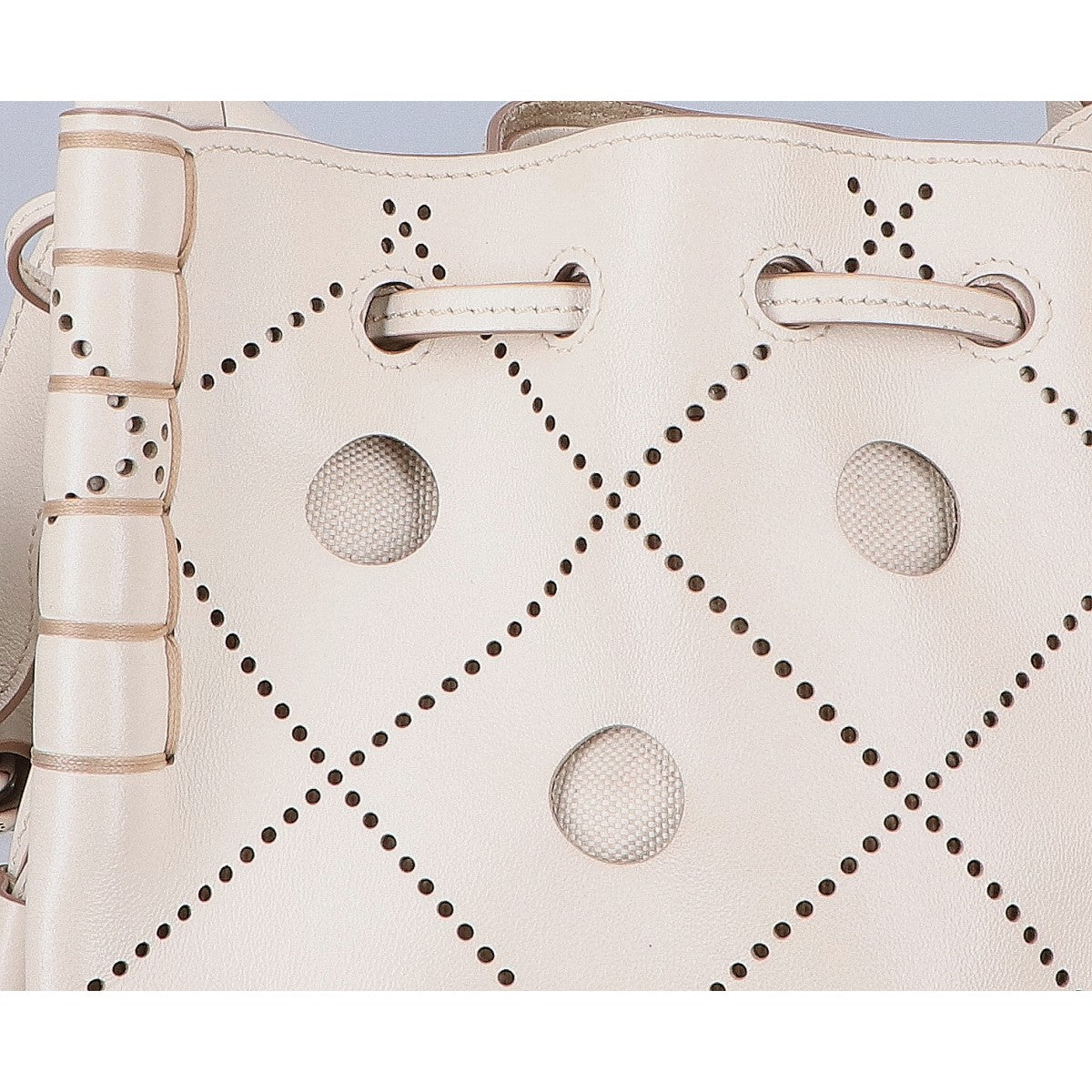 TOD'S トッズ レザー カットワーク 2WAYショルダーバケットバッグ/ ハンドバッグ
