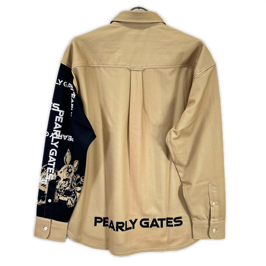 PEARLY GATES パーリーゲイツ 053-4261005 ブラウン パン屋柄 長袖シャツ トップス