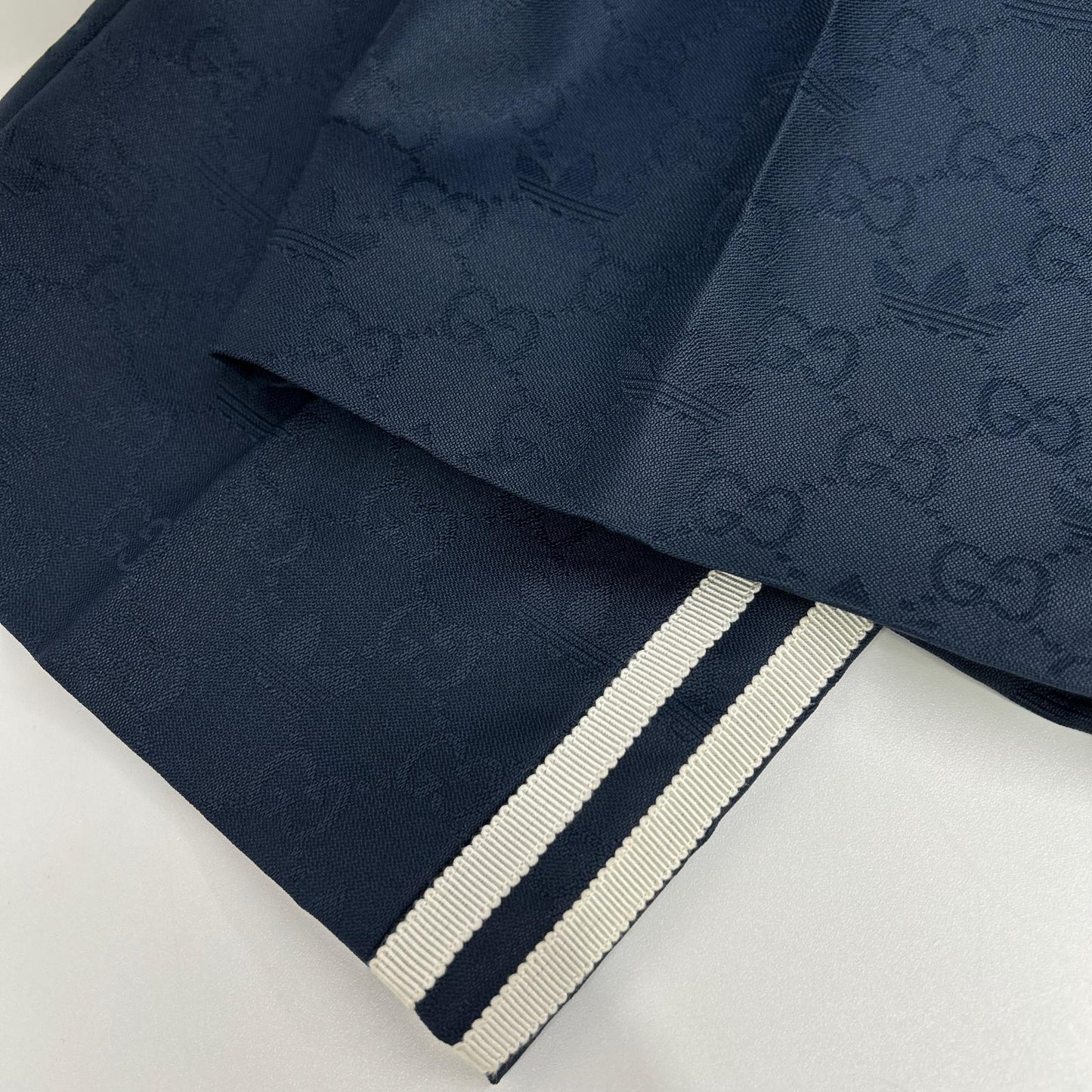 GUCCI グッチ ×アディダス ネイビー 710399 トレフォイルジャガード GGロゴ サイドライン スラックス パンツ ボトムス