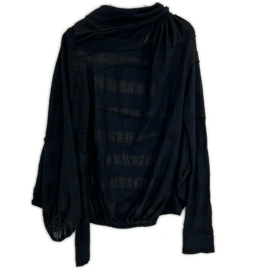 yohjiyamamoto ヨウジヤマモト ブラック FK-T31-077 TUCK JACQUARD GATHER DETAIL カーディガン トップス