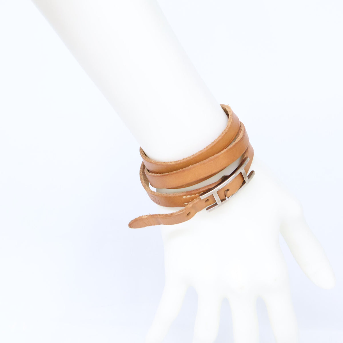 HERMES エルメス ビーアピ □S刻印 3重 レザー ブレスレット