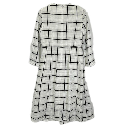 1202016103 white sheer check dress dress