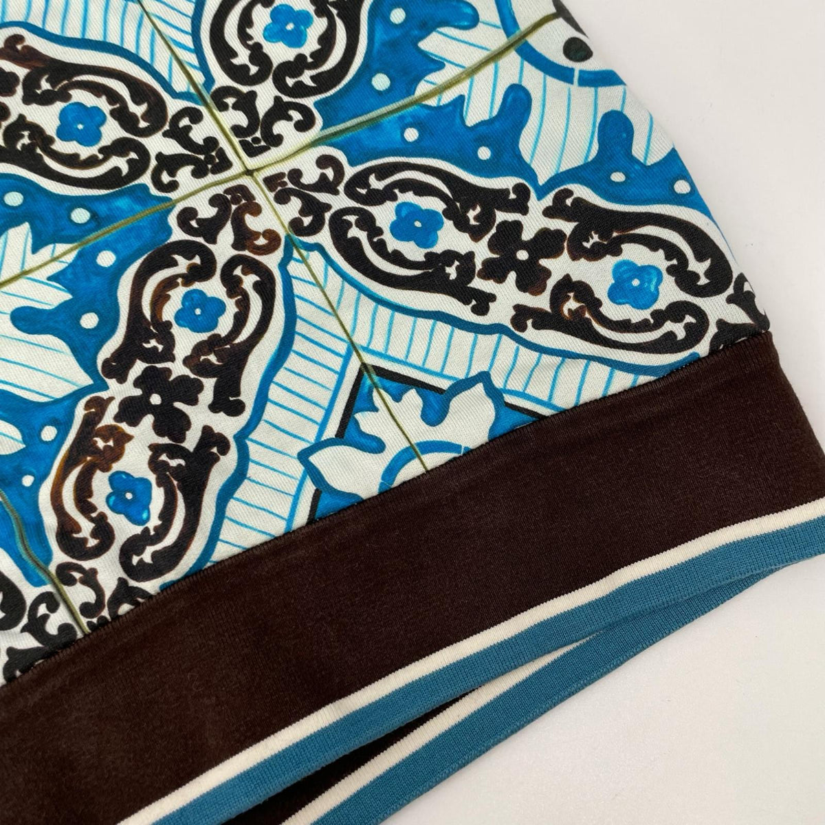 DOLCE&GABBANA ドルチェアンドガッバーナ ブルー系 総柄 マヨリカ パーカー トップス