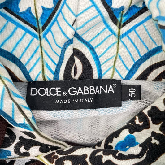 DOLCE&GABBANA ドルチェアンドガッバーナ ブルー系 総柄 マヨリカ パーカー トップス