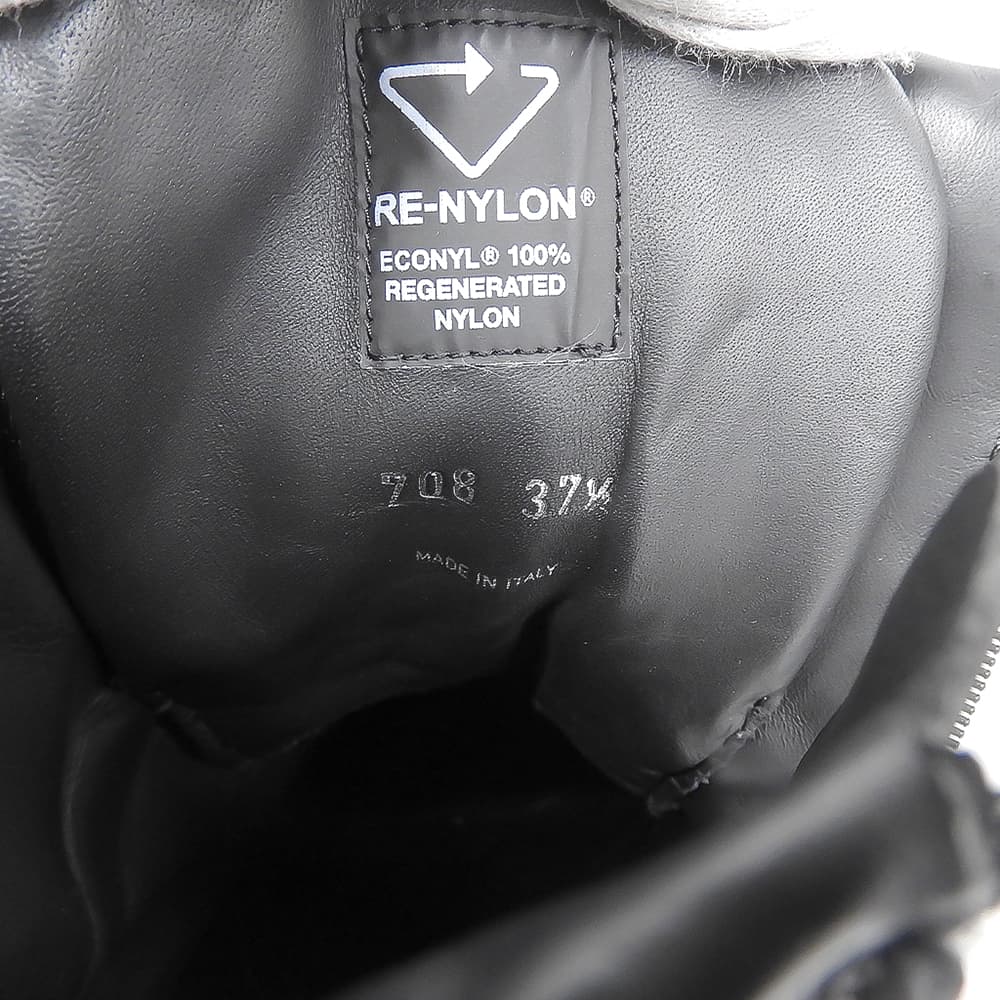 PRADA プラダ 美品 RE-NYLON トライアングルロゴ ショートブーツ シューズ レディース 黒 ブラック 37 1/2 1T708M シューズ