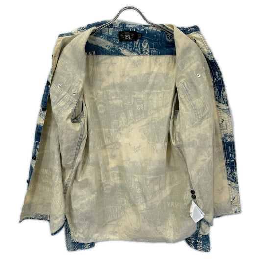RRL ダブルアールエル エンジンプリント コットン 長袖シャツ トップス