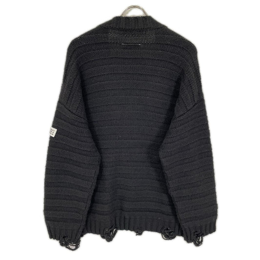 MM6 エムエムシックス 25AW SH0HP0005 ダメージ加工 Vネック ナンバリングロゴ トップス