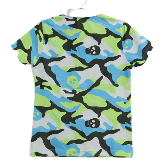MARK&LONA MLW-1B-AP30 Blue Skull Camo Polo Shirt Top 40 Men's