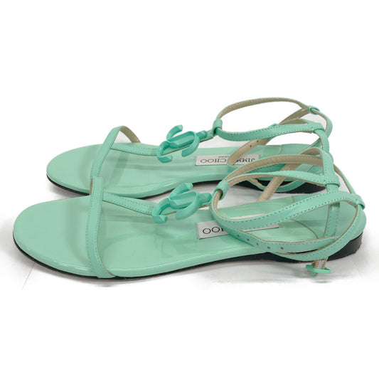 JIMMY CHOO 【Beautiful Condition】ALODIE FLAT MAIAMI MINT Strap Shoes 37 Women's