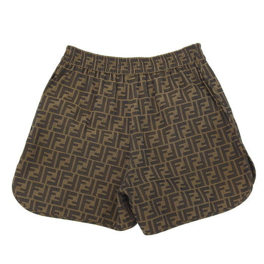 FENDI フェンディ 美品 キャンバス ショートパンツ ボトムス レディース ブラウン 38 FR6259 A5W3 ボトムス