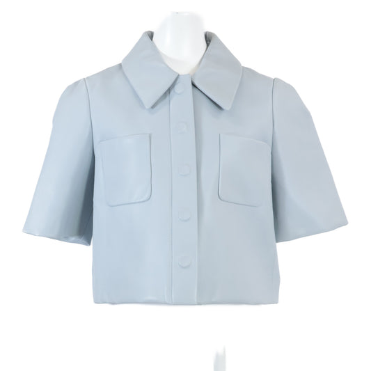 【新品/国内正規/23AW】S540Y30L44 ボンデッドラムレザー クロップド シャツ ジャケット 40 レディース