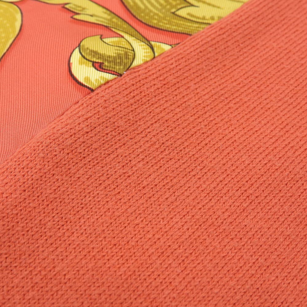 HERMES エルメス ヴィンテージ シルク ウール 切替デザイン セーター プルオーバー トップス レディース オレンジ M トップス M