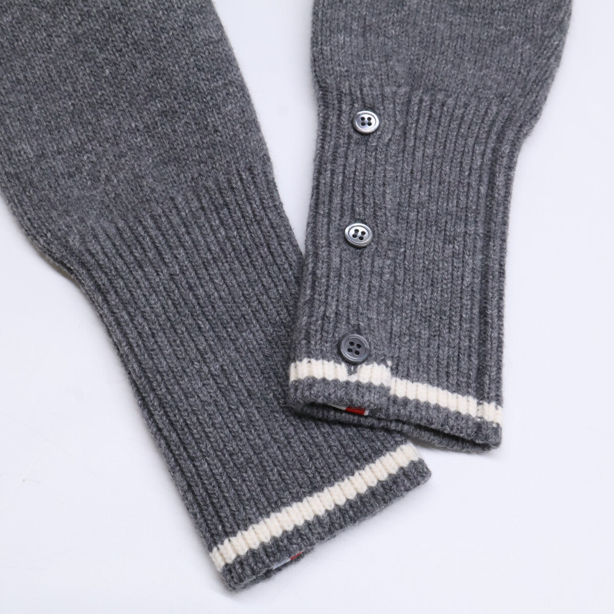 THOM BROWNE トムブラウン 新品同様 国内正規 FCK657A-Y1029-035 ファインメリノ インターシャ ガチョウ 4-BAR Vネック カーディガン トップス 36