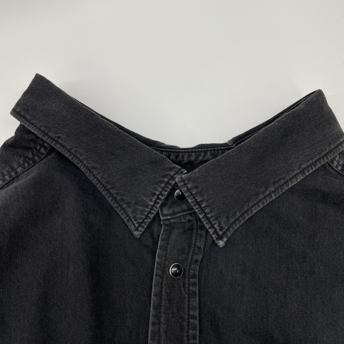 BALENCIAGA バレンシアガ 17年 502726 ブラックスウィングトップデニムシャツ トップス 34