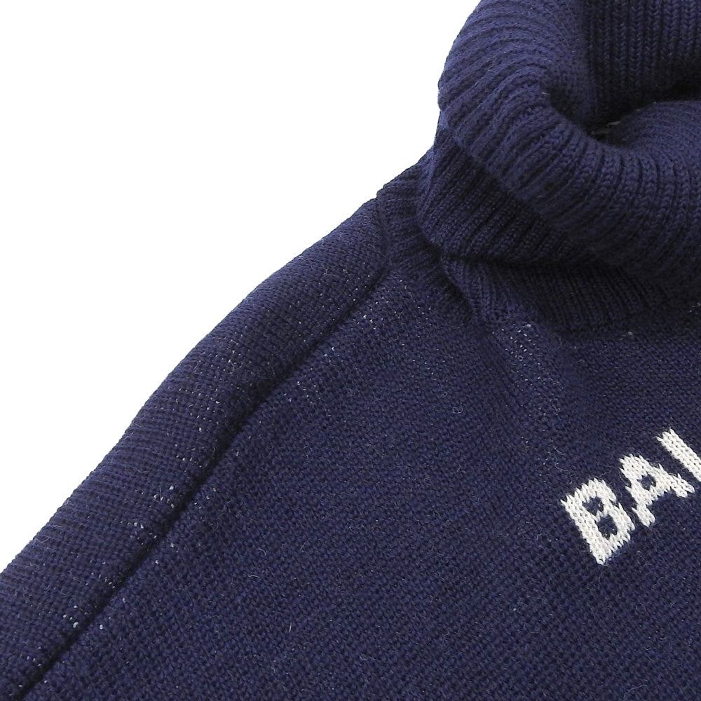 BALENCIAGA バレンシアガ WFPロゴ タートルネック プルオーバー ニット トップス メンズ ネイビー トップス