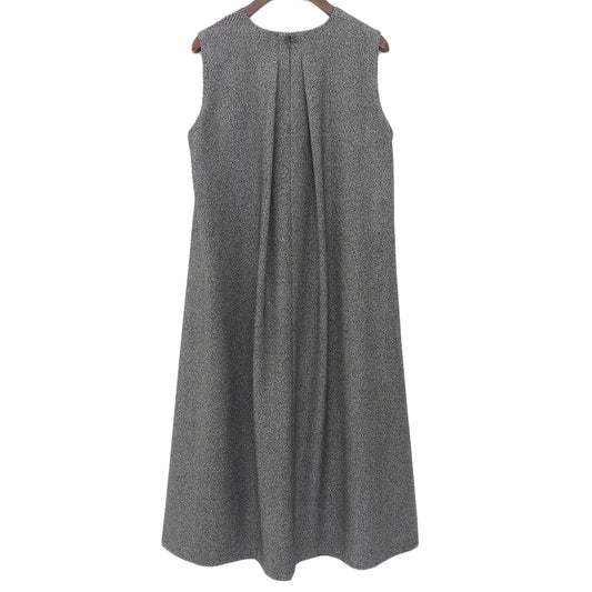 Excellent Condition Lame Mix Tweed V-Neck Dress for Women, Gray, Size 32, 25AW OPWOGW0517 Dress Size 32 for Women