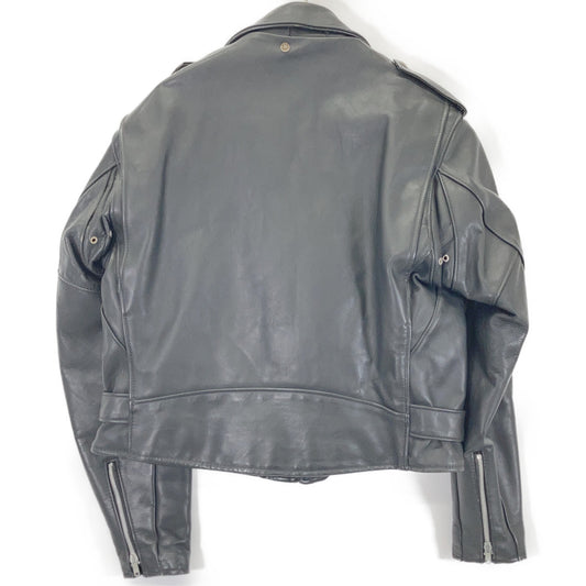 618 黑色 机车款 后期标签 美产 双排扣皮夹克 夹克 44 男士
