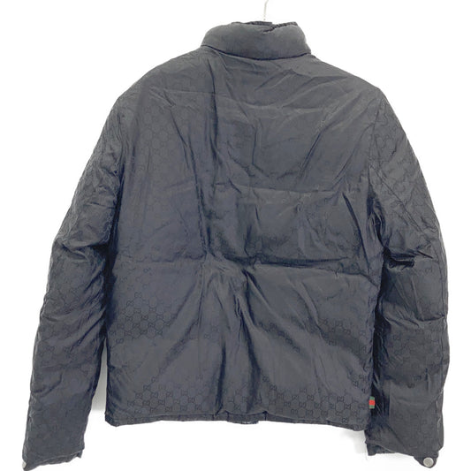 185390 Black GG Pattern Reversible Down Jacket Jacket 46 Men's