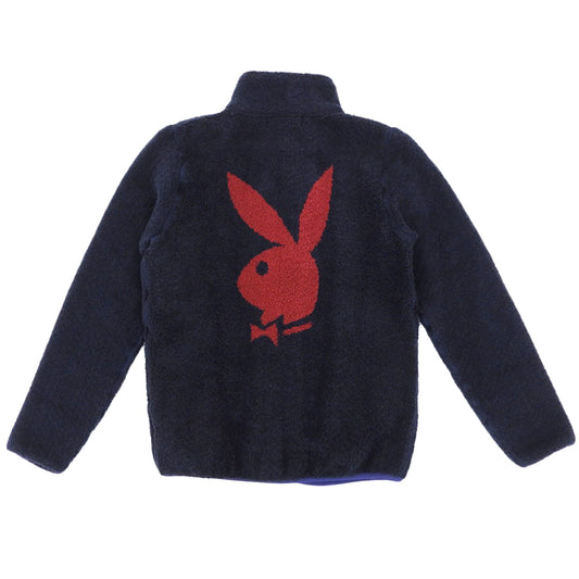 PLAYBOY プレイボーイ ボア ジップアップ ブルゾン ジャケット レディース ネイビー F ジャケット F