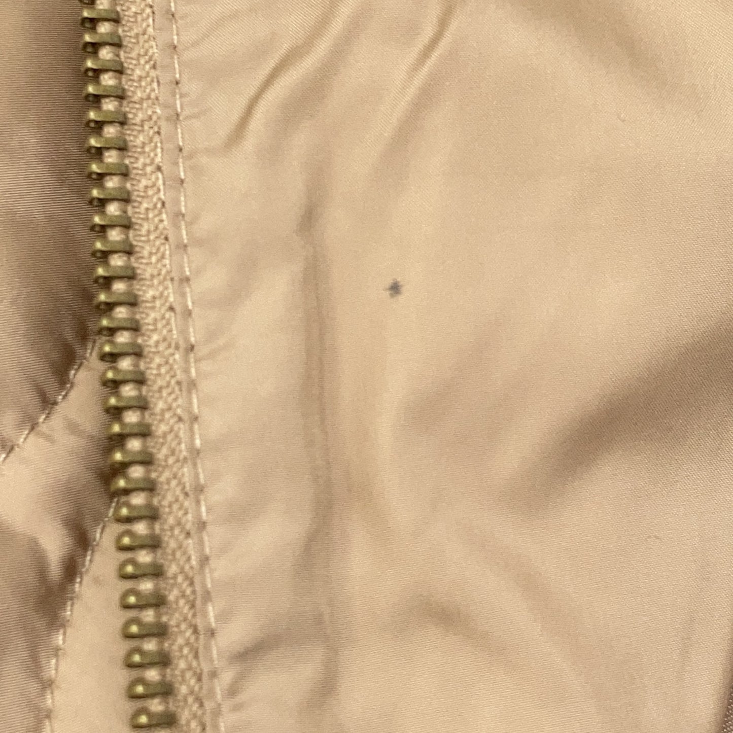 Beige Twill Trim Onion Quilted Jacket XS Women's
