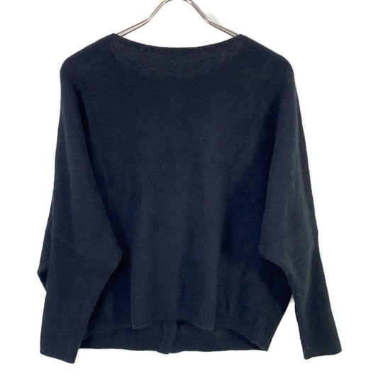 BEARDSLEY 24AW Black Fox Wool Back Button Knit Top F