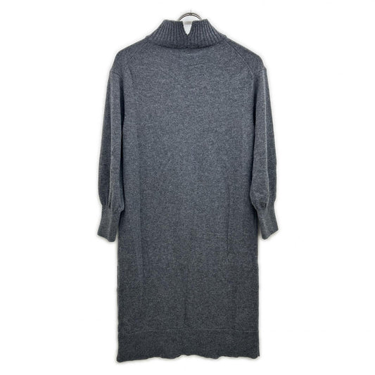 OPWSNW0553 グレー ウールカシミヤブレンド ハイネック ワンピース ワンピース 32 レディース