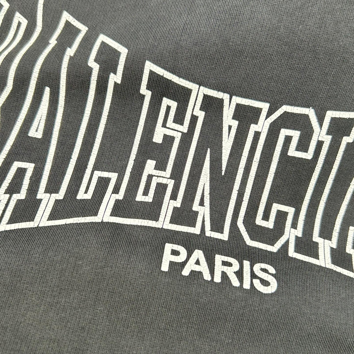 BALENCIAGA バレンシアガ 24AW 803265 ブラック ロゴ ヴィンテージ プリント プルオーバー パーカー トップス