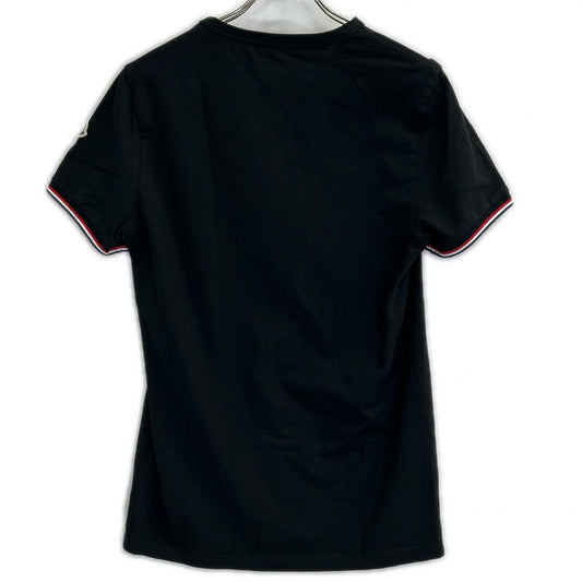 MONCLER 2019 Black Tricolor V-Neck T-Shirt Top