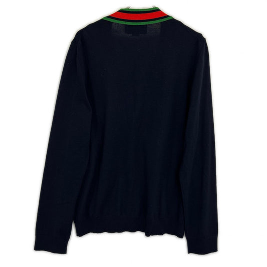 GUCCI 古驰 576806 海军蓝 羊毛开衫 上衣