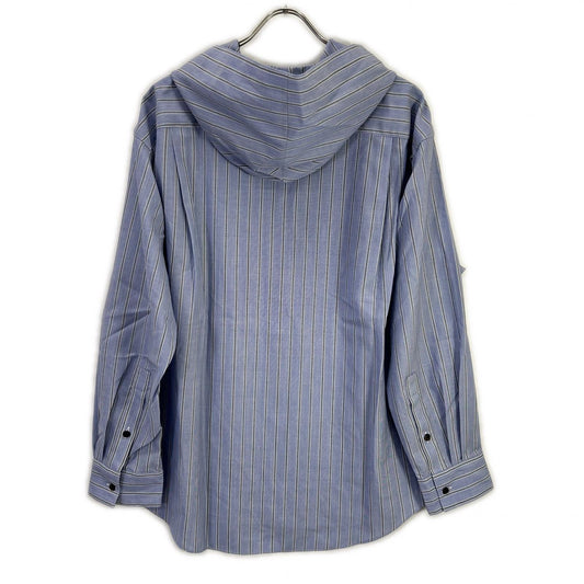 OVERCOAT オーバーコート hooded wool shirt in blue stripe S26T011-NKST トップス