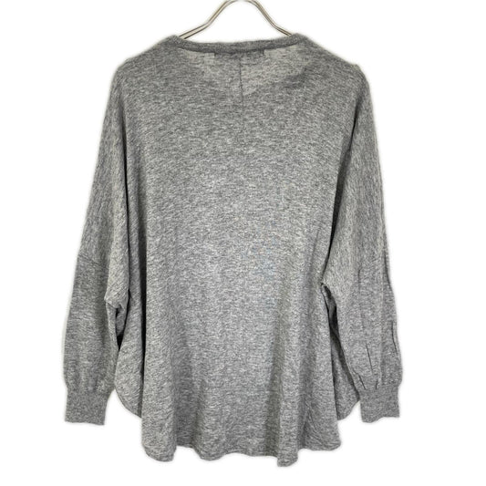 mizuiro ind Mizuiro ind Gray Wool Poncho-Style Knit Top