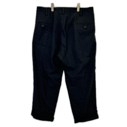 Yohji Yamamoto POUR HOMME HO-P71-534 Black 2-Tuck Tapered Slacks Bottoms