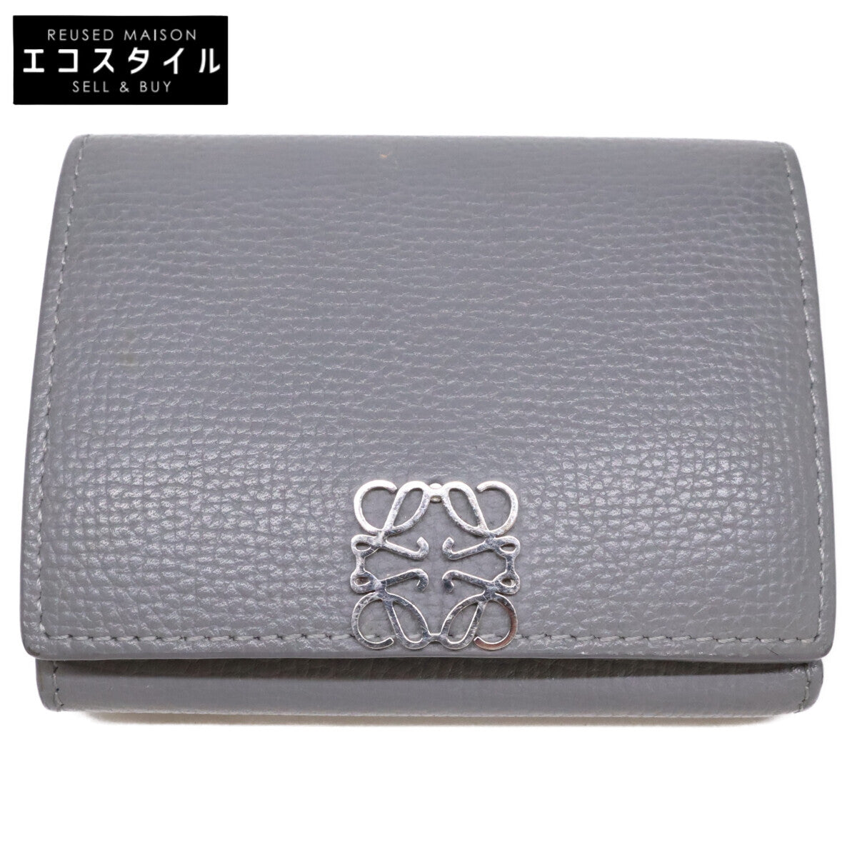 LOEWE ロエベ アナグラム 三つ折り財布 トライフォールド グレー LOEWE ロエベ アナグラム トライフォールド ウォレット 三つ折り財布