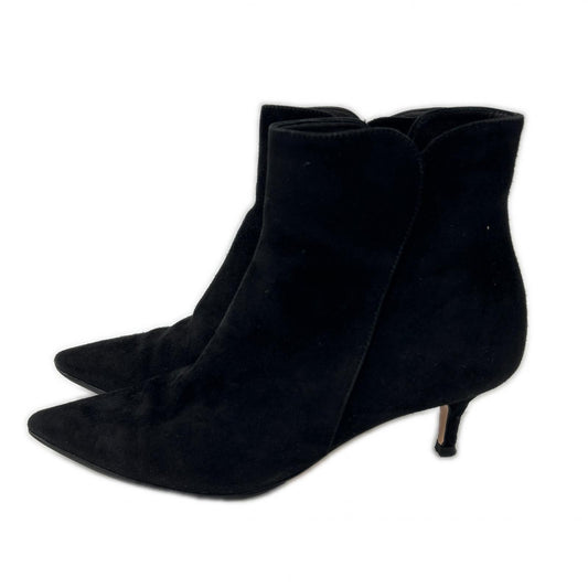 GIANVITOROSSI ジャンヴィトロッシ スエード ポインテッドトゥ サイドジップ ヒールブーツ シューズ