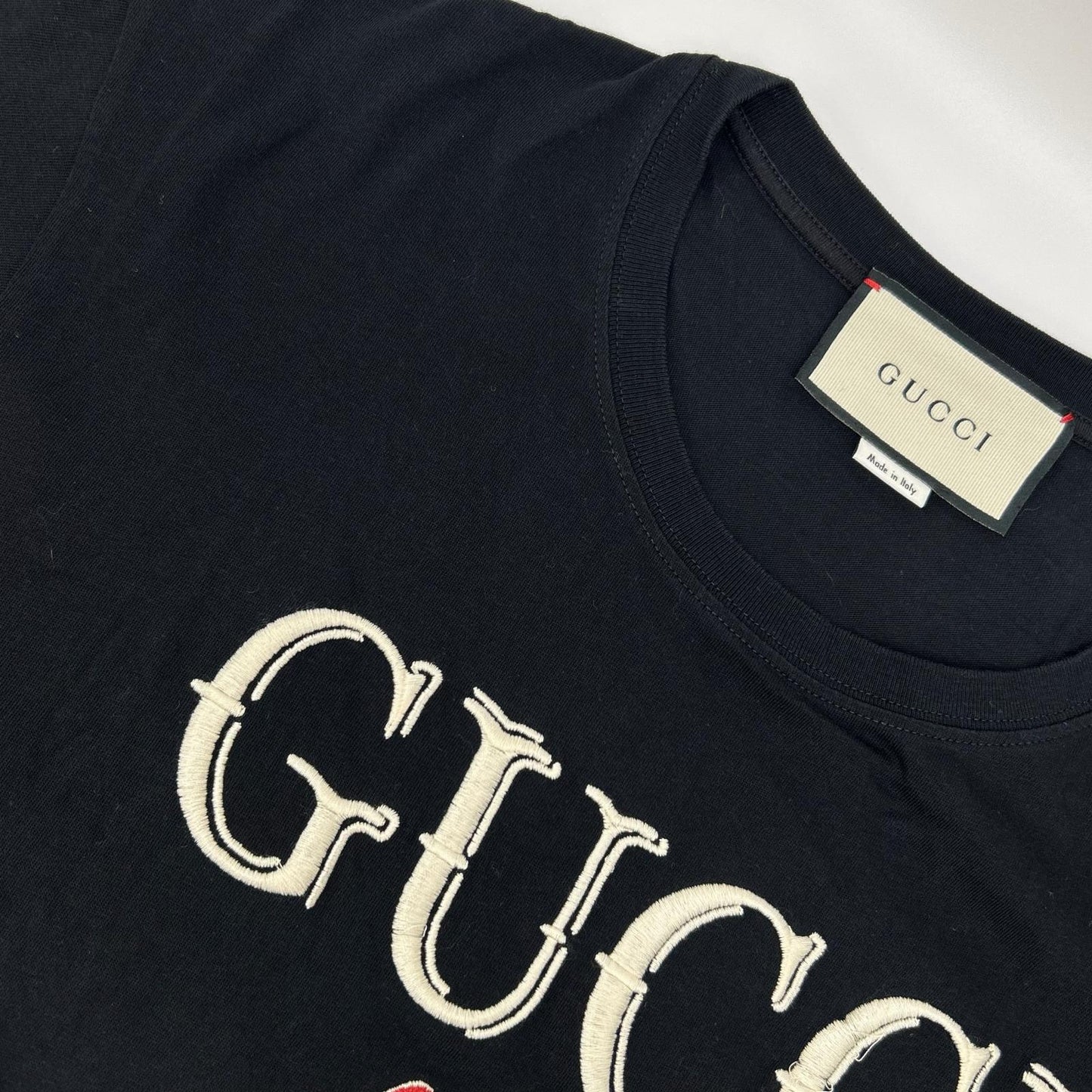 GUCCI グッチ 615044 ブラック Mad Cookies 猫 刺繍 Tシャツ トップス