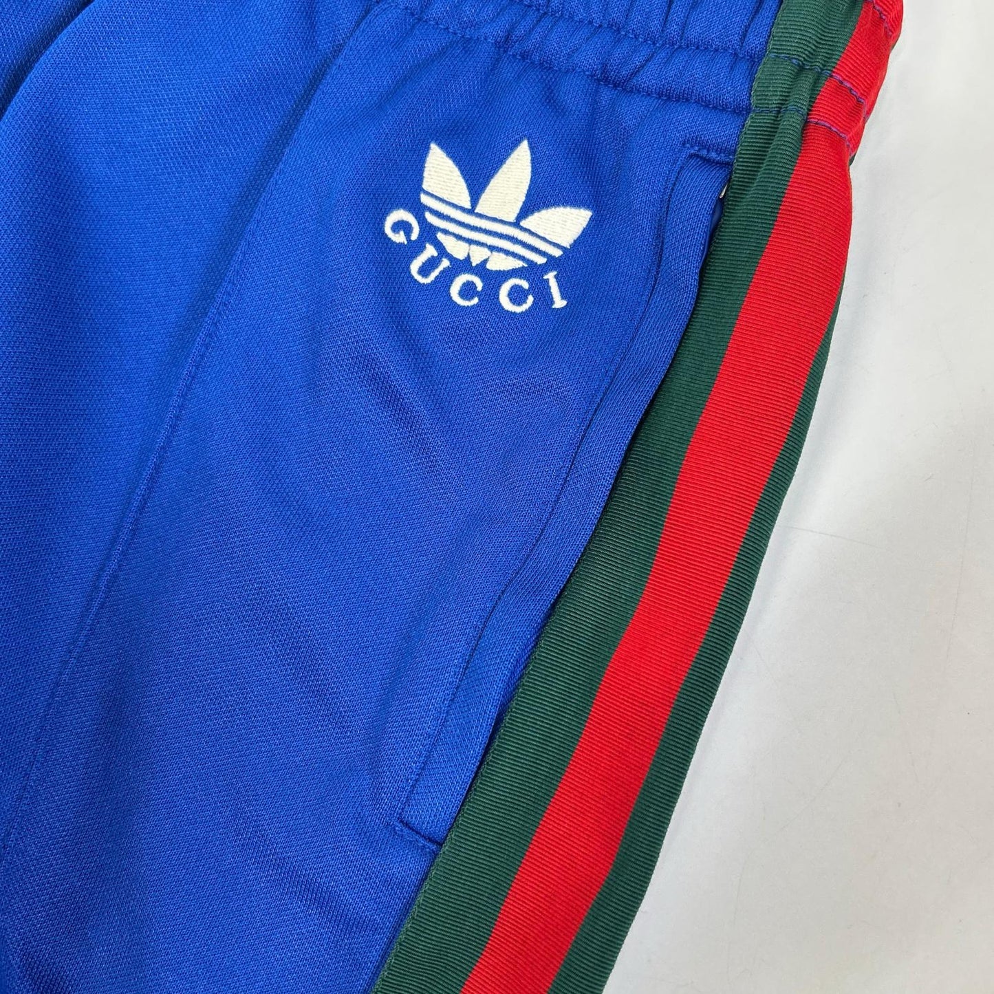 GUCCI グッチ 696270 ×adidas ブルー サイドライン フレアトラックパンツ ボトムス