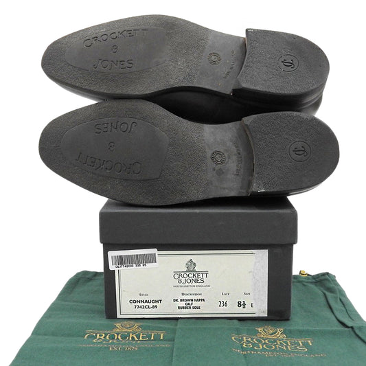 Crockett&Jones クロケット&ジョーンズ NAPPA CALF ナッパカーフ ラスト236 CONNAUGHT コノート レザーシューズ DK BROWN 8 1/2E 7742 シューズ