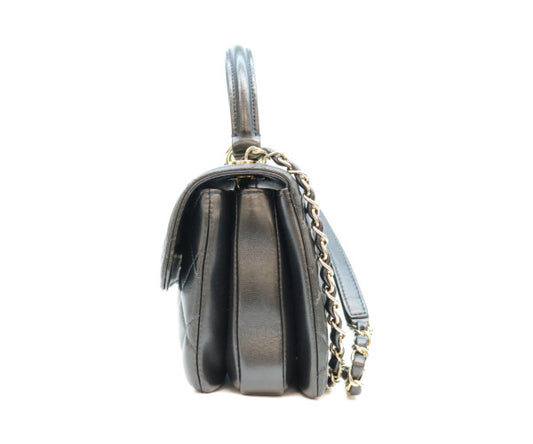CHANEL シャネル AS4654 黒 ラム ゴールド金具 トレンディCC ミニトップハンドルフラップバッグ ショルダーバッグ