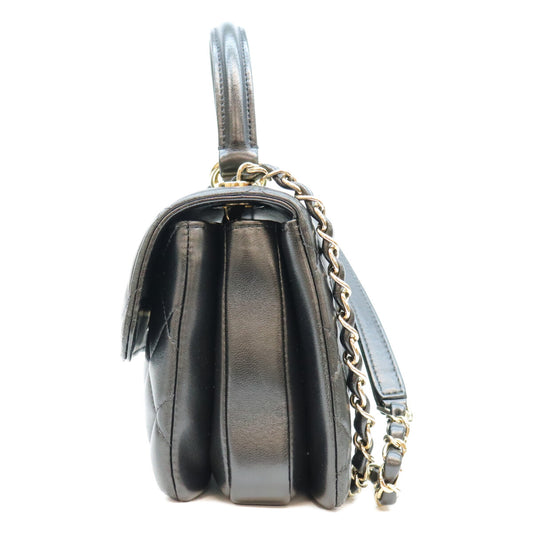 CHANEL シャネル AS4654 黒 ラム ゴールド金具 トレンディCC ミニトップハンドルフラップバッグ ショルダーバッグ