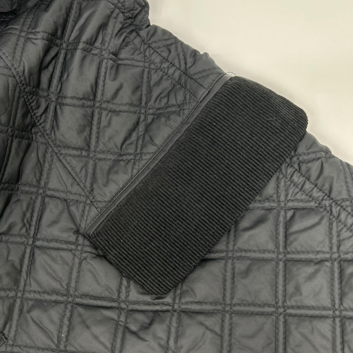 COMME des GARÇONS JUNYA WATANABE コムデギャルソンジュンヤワタナベ WN-C005 Black Quilted Stand-Collar Coat Jacket Long Color-Block Jacket