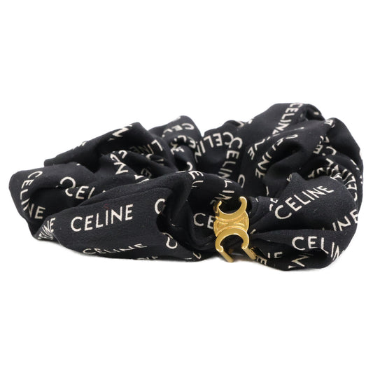 CELINE セリーヌ CELINE レイユール シュシュ / シルク&ゴールドフィニッシュ ブラス ヘアアクセサリー