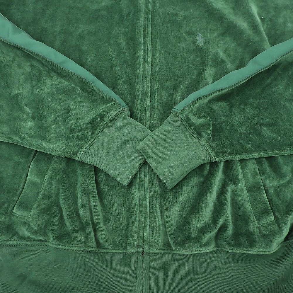 POLObyRalphLauren ポロラルフローレン ベロア ジップアップ パーカー ジャケット レディース グリーン S ジャケット