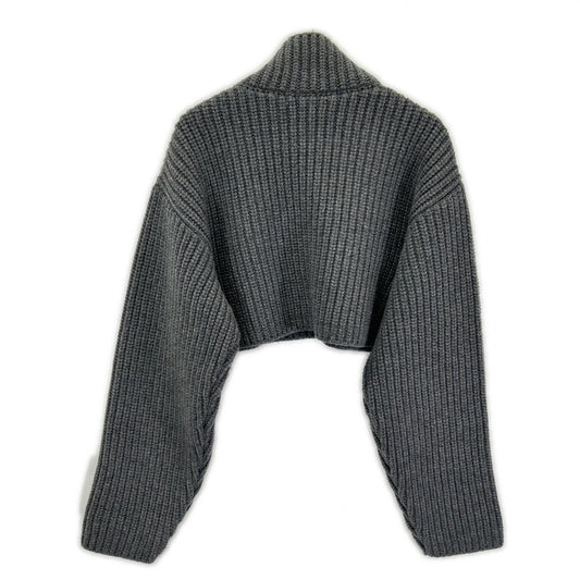 BALENCIAGA バレンシアガ 23年AW 771046 グレー ローゲージ クロップドウールニットセーター トップス