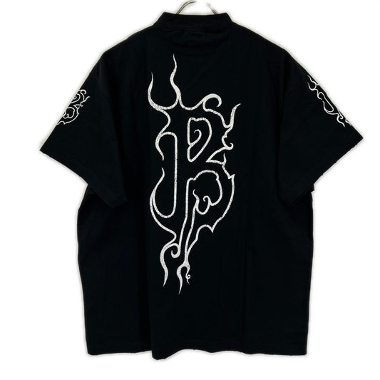 BALENCIAGA バレンシアガ 23年 739028 ブラック ダークウェーブコットンTシャツ トップス