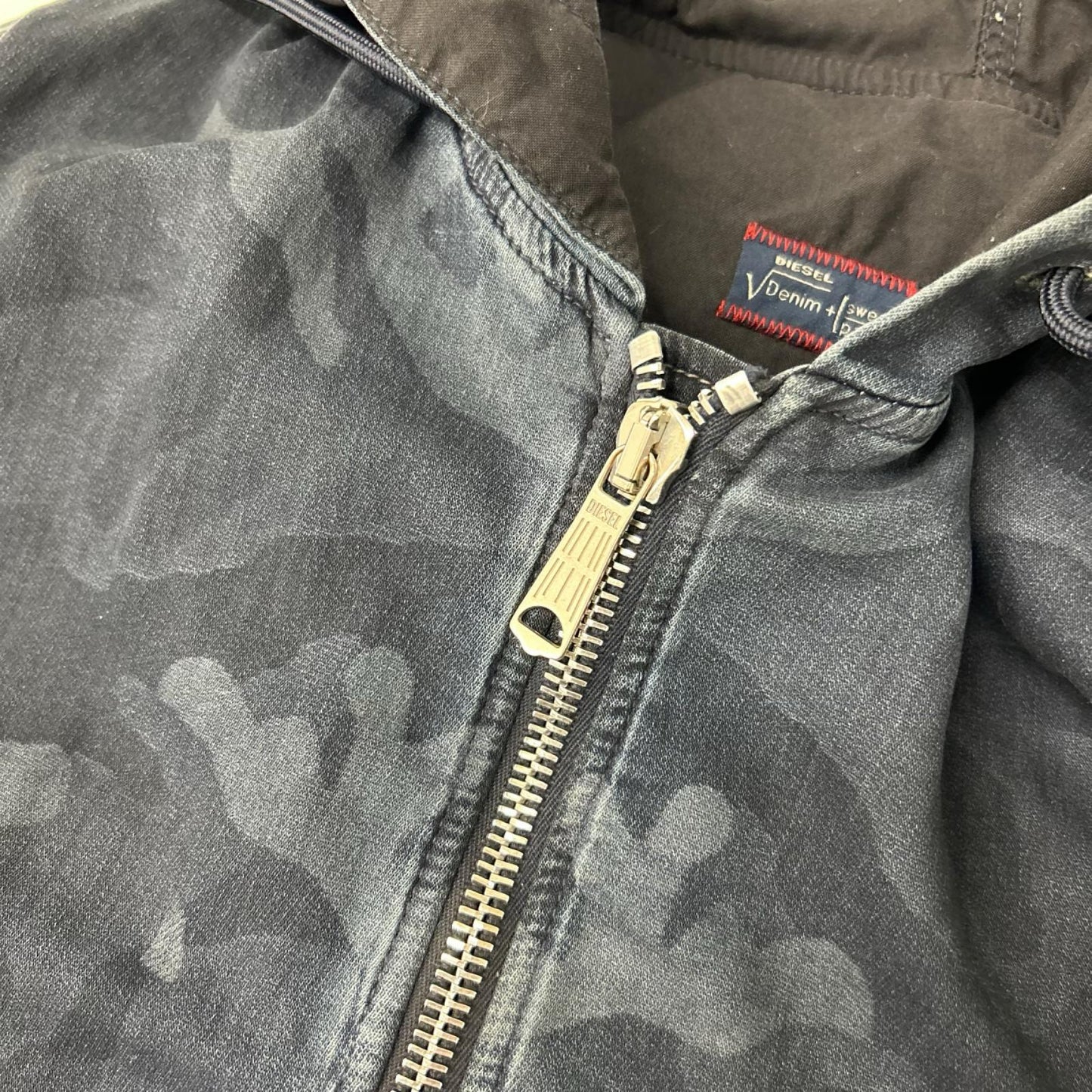 DIESEL ディーゼル インディゴ J-DAN-NE カモフラジョグデニムパーカー トップス