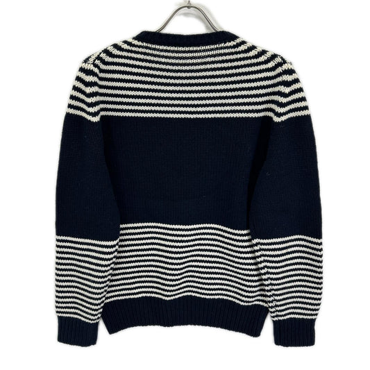 MONCLER モンクレール ネイビー ウールカシミヤ ボーダー MAGLIONE TRICOT セーター トップス