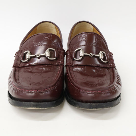 GUCCI グッチ 786426 GG柄レザー ホースビット ローファー シューズ