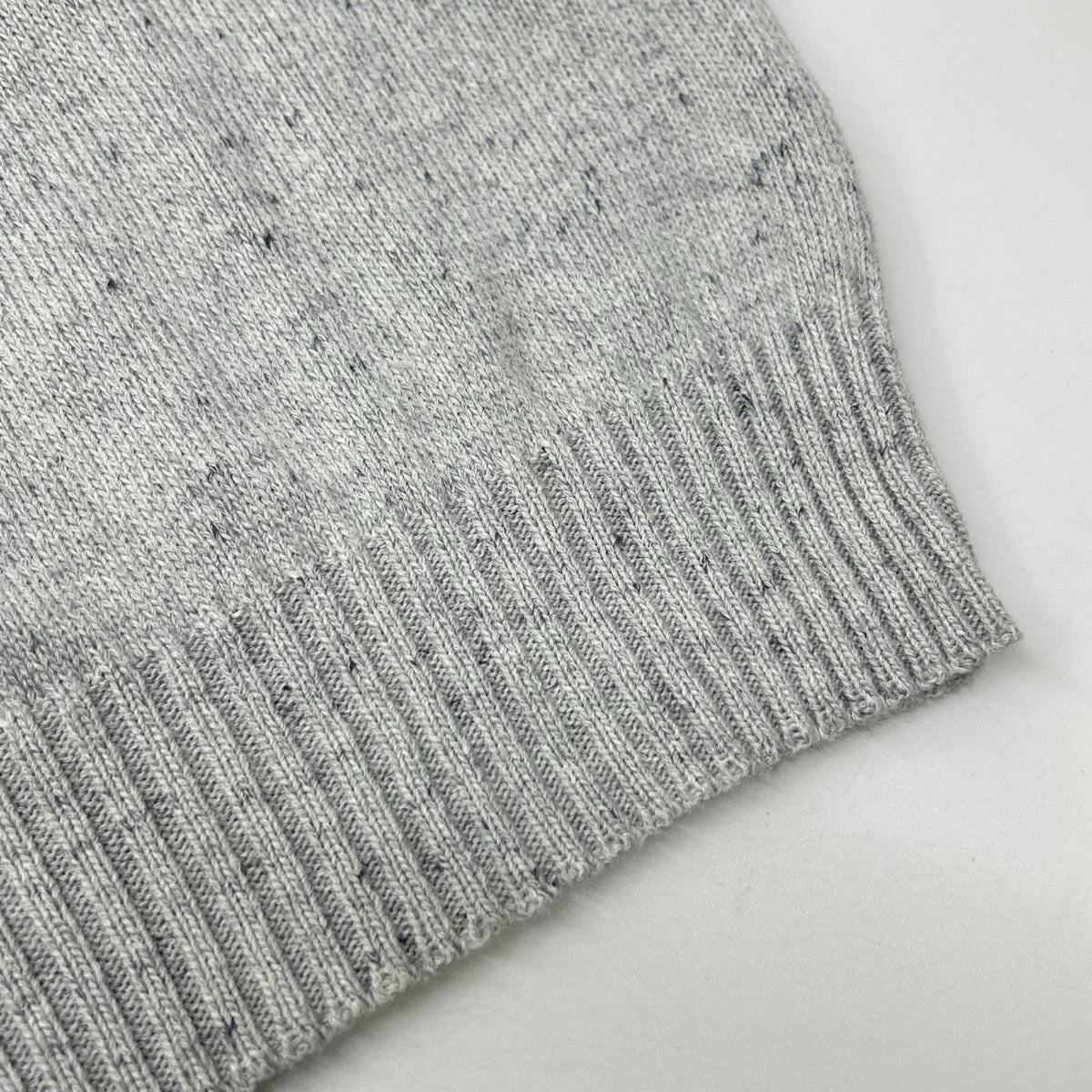 Settefili Cashmere Settefili Cashmere Gray Key-Neck Cotton Short-Sleeve Knit Top